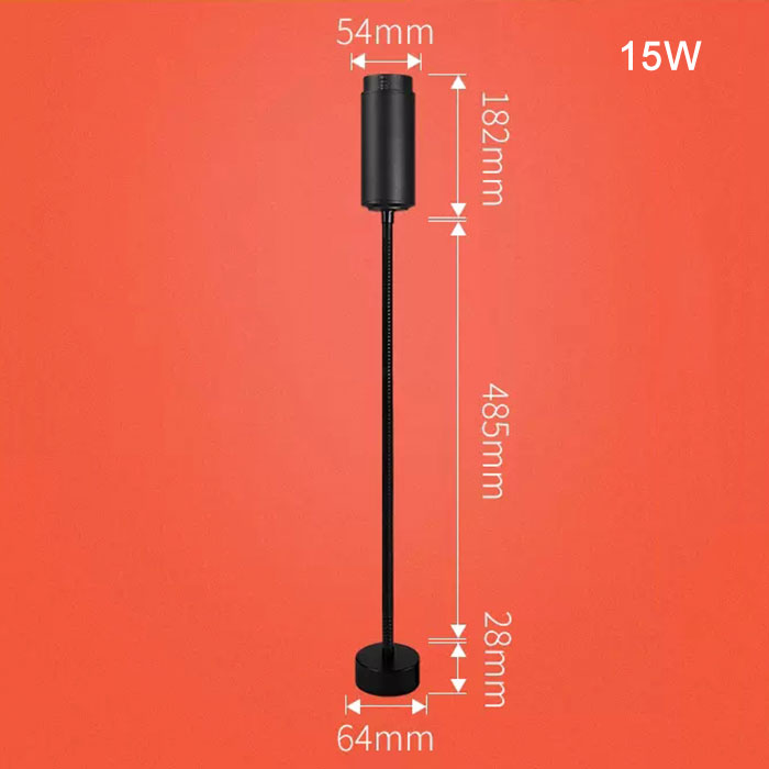 Kommerzielle 30 cm oder 50 cm lange Arm-Schwanenhals-LED-Schienenleuchte mit Abstrahlwinkeleinstellung für sterben Beleuchtung von beladen, beladen, Einkaufszentrum, Ausstellungen und Zuhause