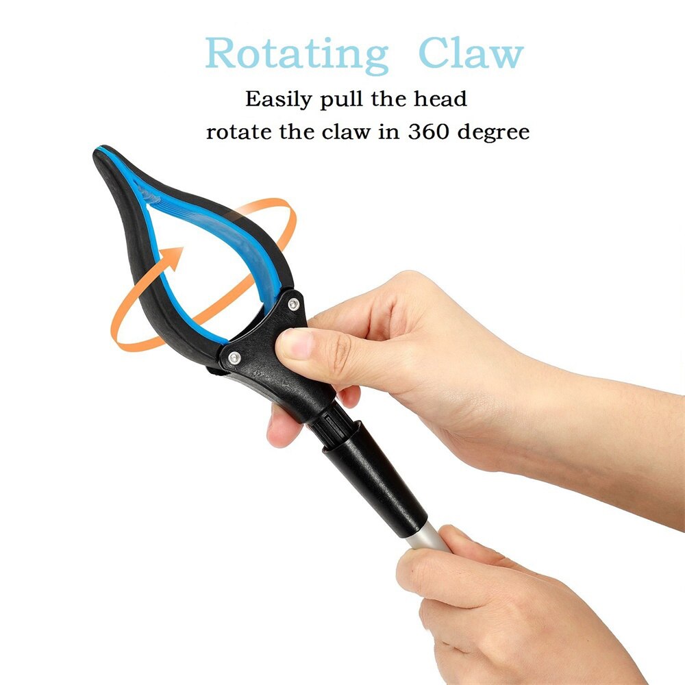 Foldable Long Trash Clamps Grab Pick Up Tool Curved Handle Gripper Portable Factory House Pickup Grabber Tools Helpful