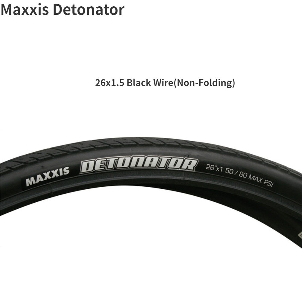 Maxxis Detonator MTB Slick Tire Mountain Bicycle Tire 26x1.0/1.25/1.5 27.5x1.5 bike tire M203: 26X1.5 Black Wire