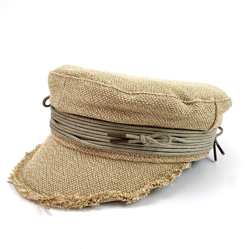 Kvindelig linned nyhedsdreng cap mariner stil græsk fisker sømand spillemands hat