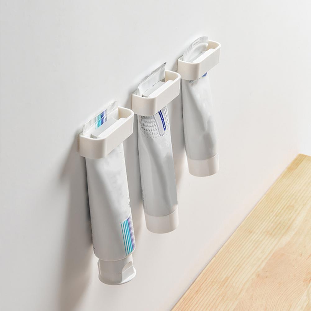 2Pcs Toothpaste Clip Self Adhesive Anti-slip HIPS Space Saving Utility Toothpaste Organizer for Kitchen