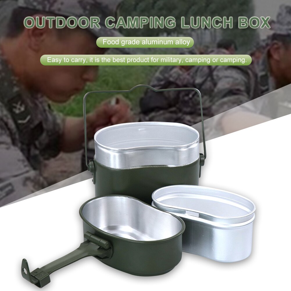 Portable Lunch Box Camping Hiking Portable Picnic Pot Bowl Cookware Outdoor for Family Outdoor Camping Accessories