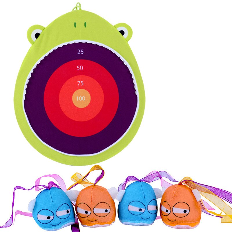 Jeu de fléchettes pour enfants, Puzzle, boucle, cible, requin, grenouille, grande bouche, jouet, Velcro, disque de cible collant pour bébé: Big mouth frog