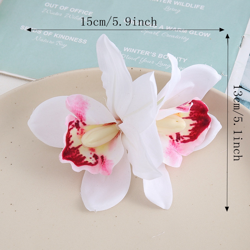 Free Women Summer Bohemia Beach Thai Lily Orchid Flower Hair Clip Bridal Wedding Headwear Ornaments Accessories: GRAY