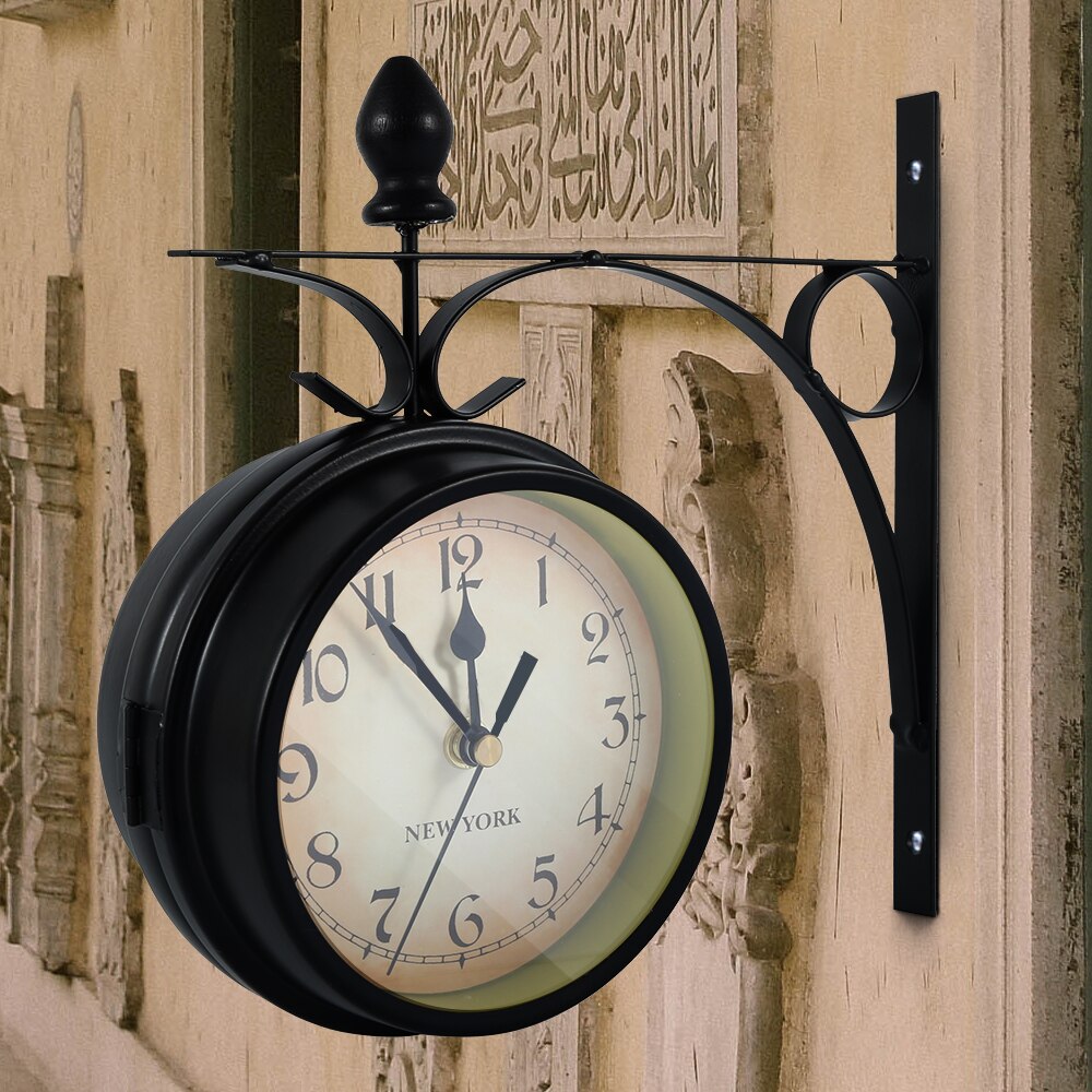 European-style Double-sided Wall Clock Classic Clocks Monochrome