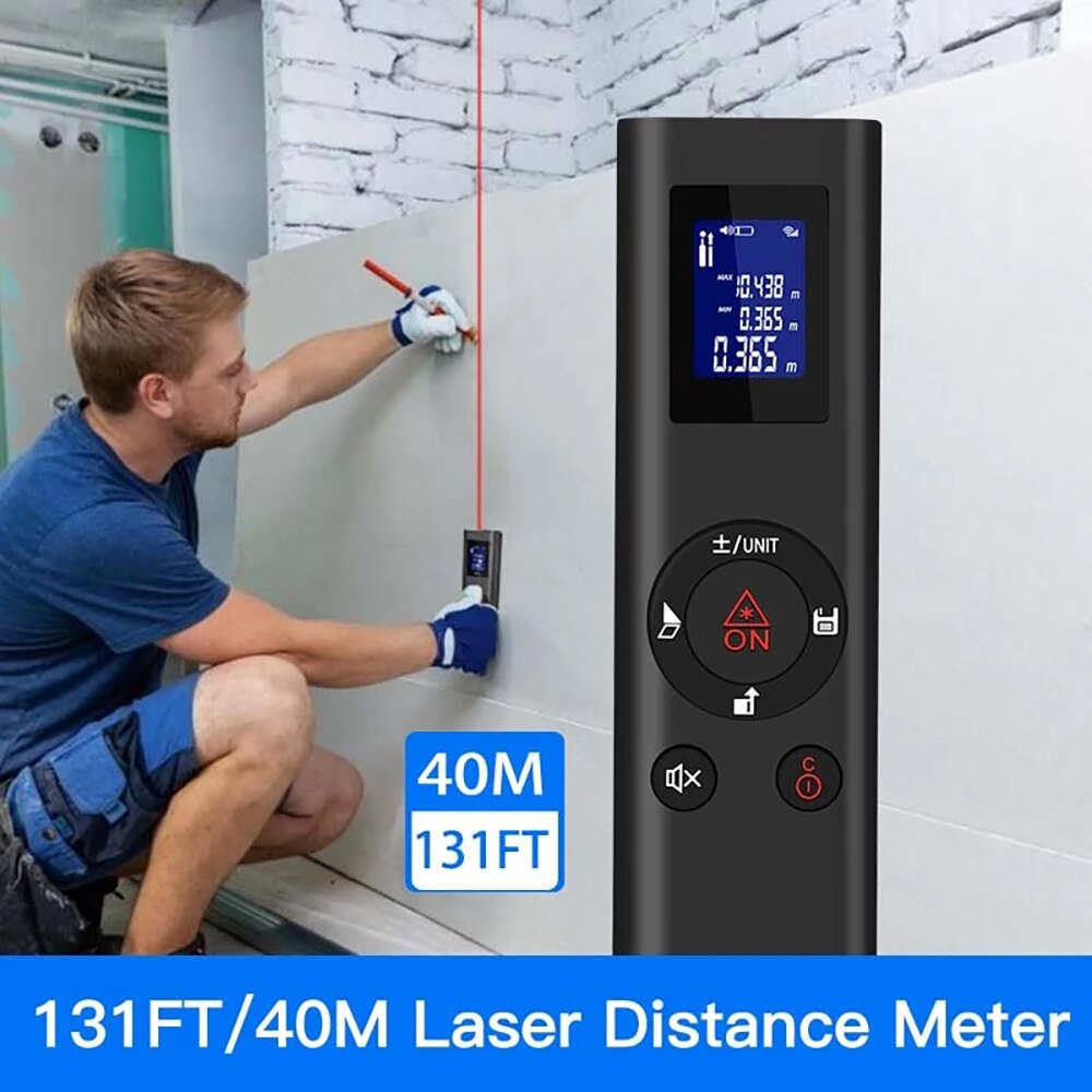 40M Digitale Afstandsmeter Mini Usb Oplaadbare Handheld Afstand Meter Indoor Bouw Veld Afstand Meting Tool