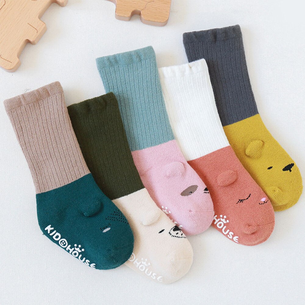 niemowlę kreskówka antypoślizgowe skarpetki podłogowe bawełna lista drukuj noworodek dziewczynki chłopiec zimowe skarpetki skarpety niemowlęce kolory pasujące wyroby pończosznicze