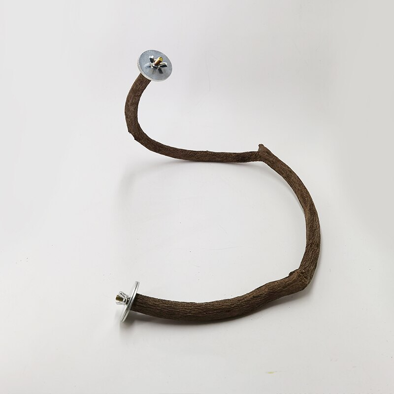 Estante de madera maciza para loros, poste de rama en forma de S, soporte combinado para jaula, suministros para pájaros ZA263: 80-90cm