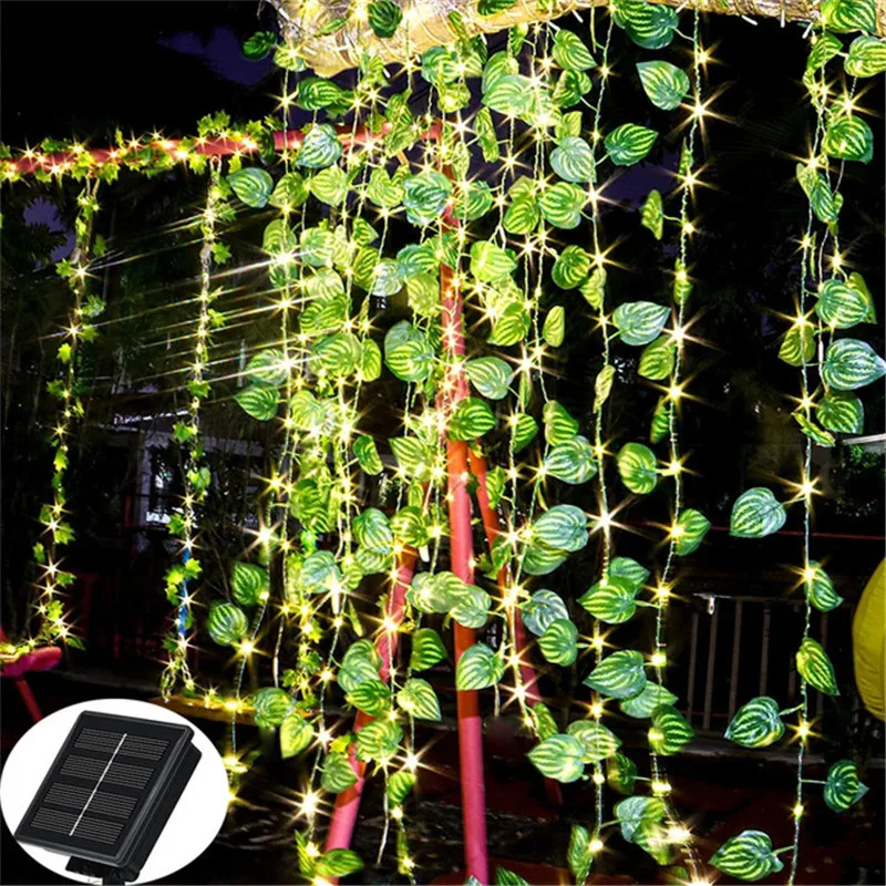 Solar Slingerlampen - 20m LED - Zonnebloem Roos Klimop - Waterdicht IP65 - Tuin Terras Decoratie: Citroengeel / 0-5w