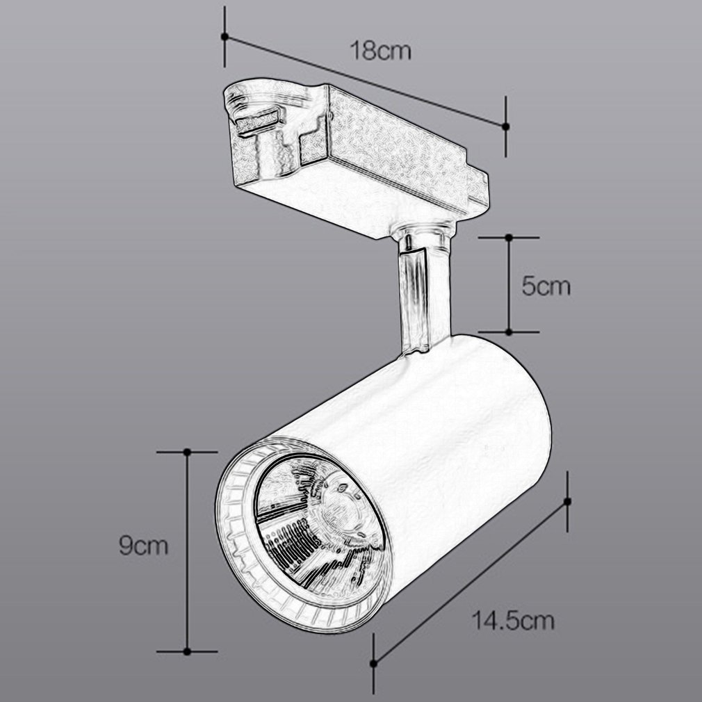 Icoco 10w cob led sporlys klesbutikk taklampe åpen montert skinnespottlys super lyst justerbar vinkel ned lampe