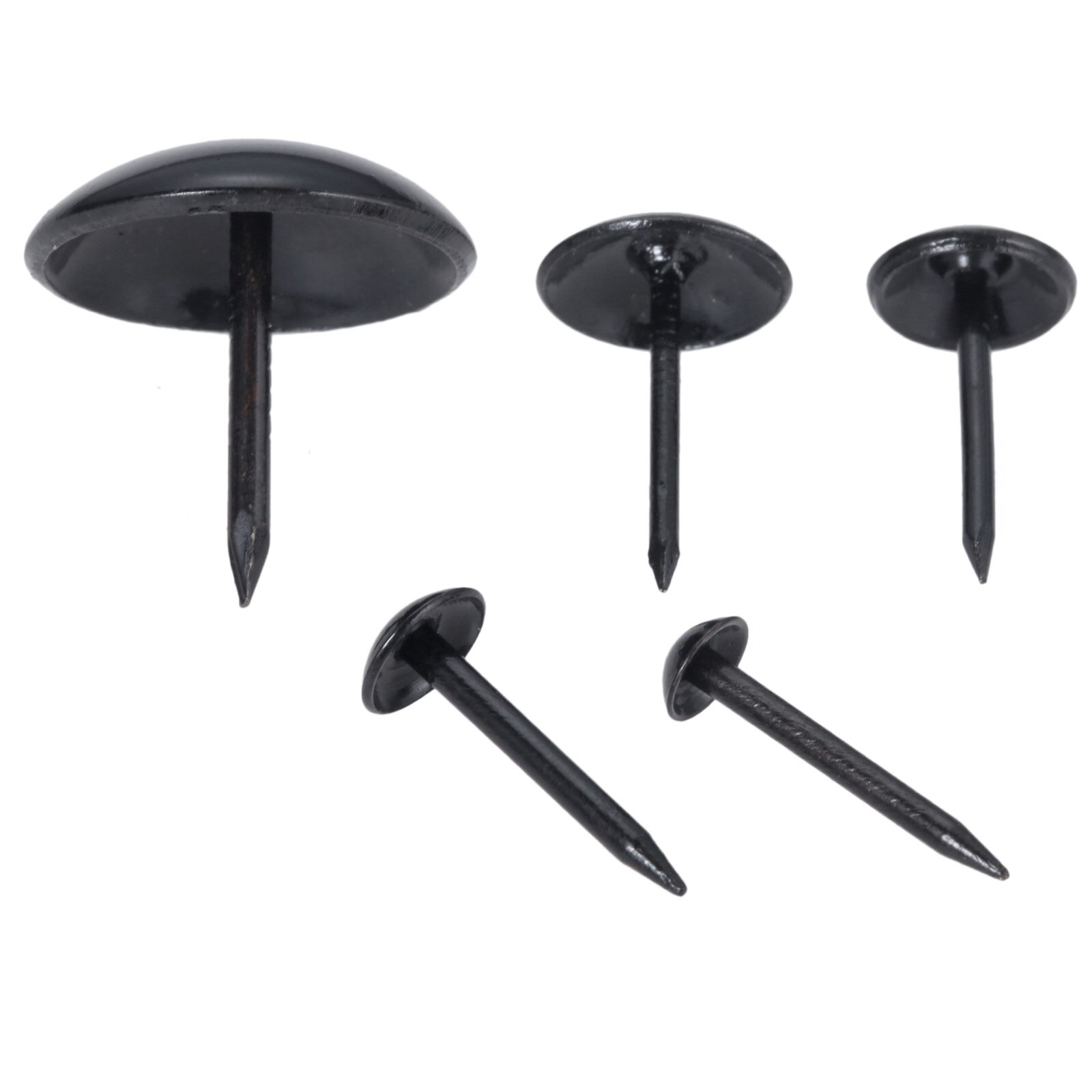 Chinchetas de Metal de cabeza redonda para tapicería, tachuelas Vintage, caja de vino, decoración de sofá, 5/7/9/11/19x17mm, color negro, 20/10 unidades