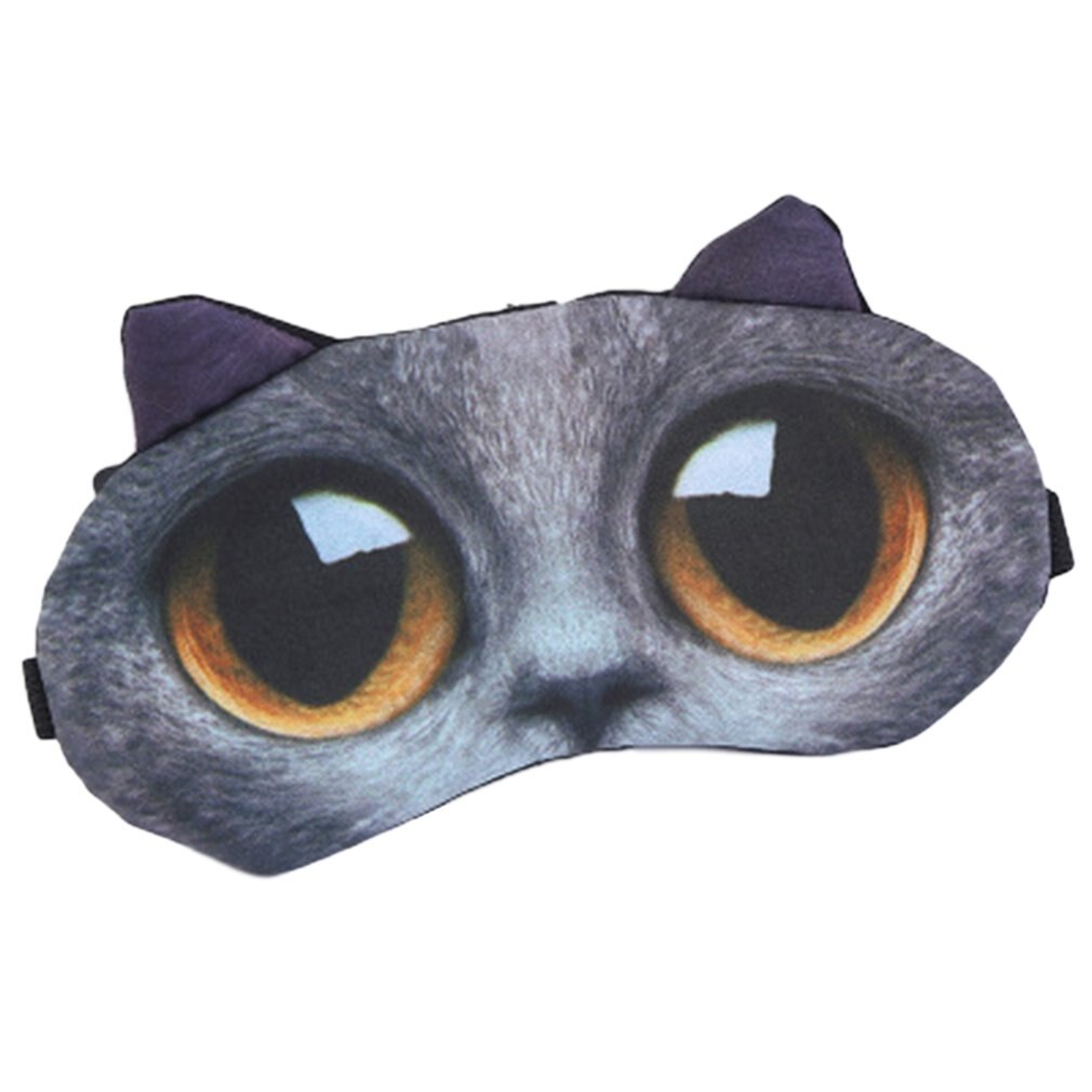 3D Eye Mask Ice Pack Eye Mask Cartoon Animal Blindfold Eye Mask Ceramic Fleece Short Plush Eye Mask: 02