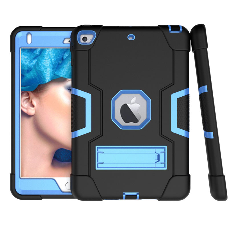 Armor Case Voor Ipad 4 3 2 9.7 Heavy Duty Silicone Tpu + Pc Hard Stand Shock Proof + screen Protector IP71: Blauw