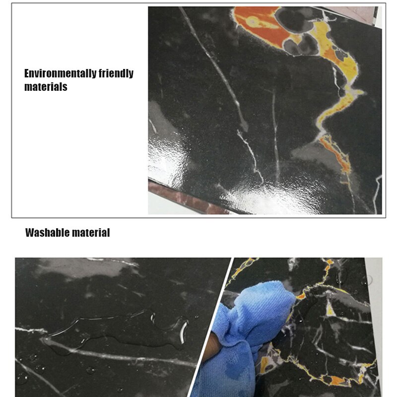 Waterproof Marble Styled Tiles Sticker PVC Self-Adhesive Ceramics Floor Stickers