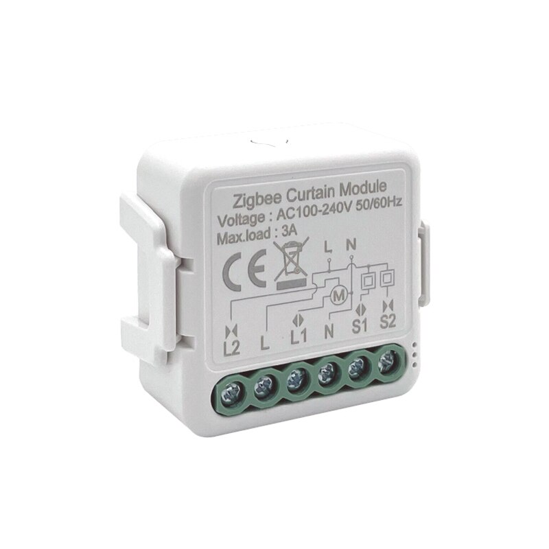 Zigbee curtain switch module for roller shutter/blind motor, tuya smart life remote control, supports google home and alexa assistant