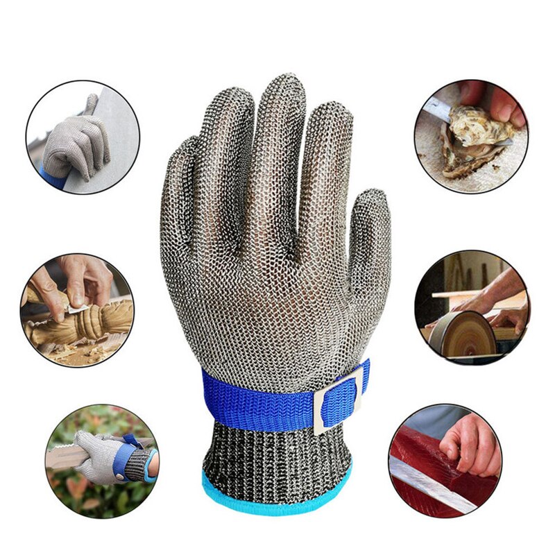 Anti-cut Gloves Safety Cut Proof Stab Resistant Stainless Steel Wire Metal Mesh Butcher Cut-Resistant Gloves Garden tools