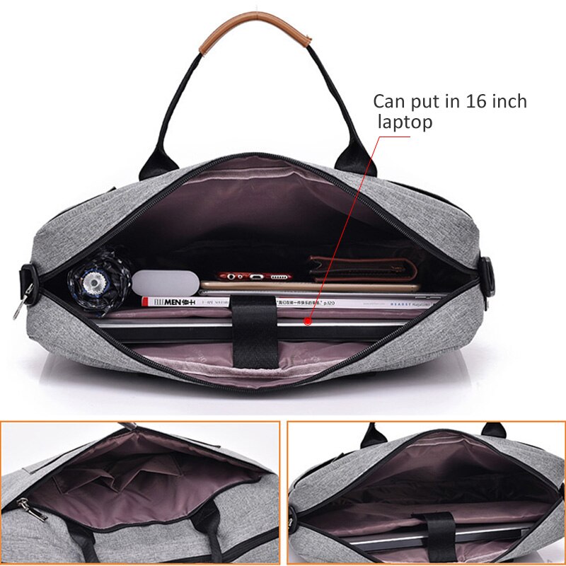 Mannen Canvas Tassen Business Aktetas Kantoor Reizen Messenger Grote Tote Vrouwen Computer Tassen Reis Bestand Laptoptas XA194ZC