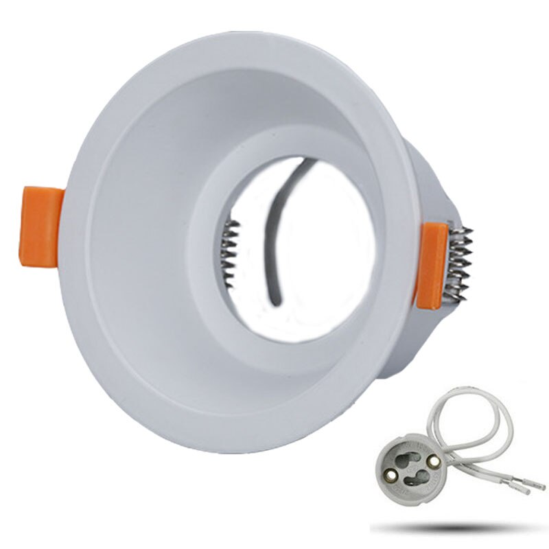 Rund  gu10 innfelt downlight erstatningssett svart  mr16 monteringsmontering takspot lys ramme  gu5.3 lampeholder