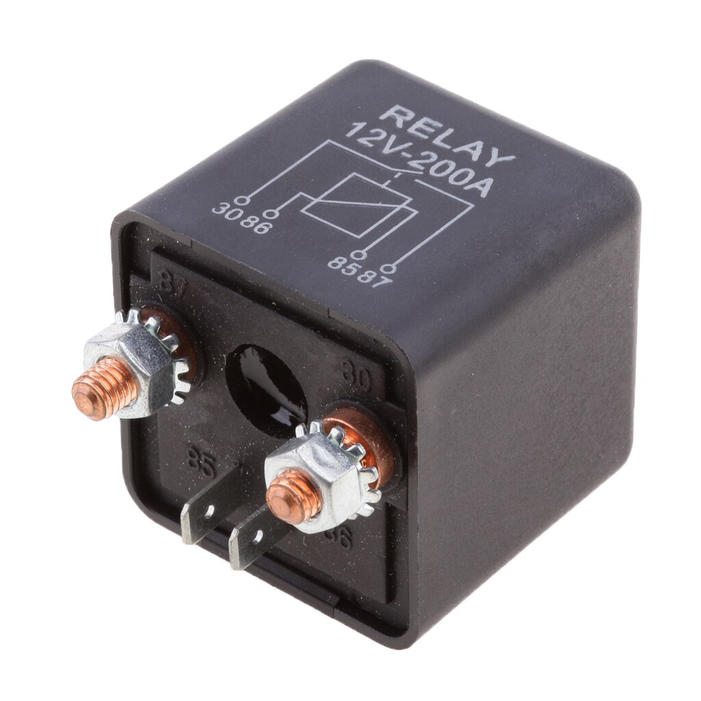 Relais à 4 broches 12v 200 a, Mini Amp, normalement ouvert, pour voiture, bateau, 2 pièces