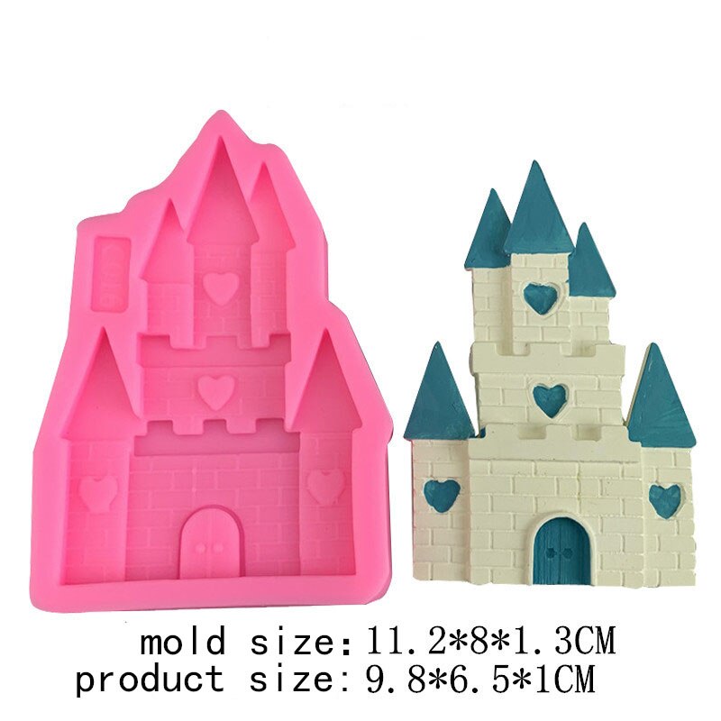 Prinsesse slot fondant chokolade silikone form kage dekoreret slots hus gips form