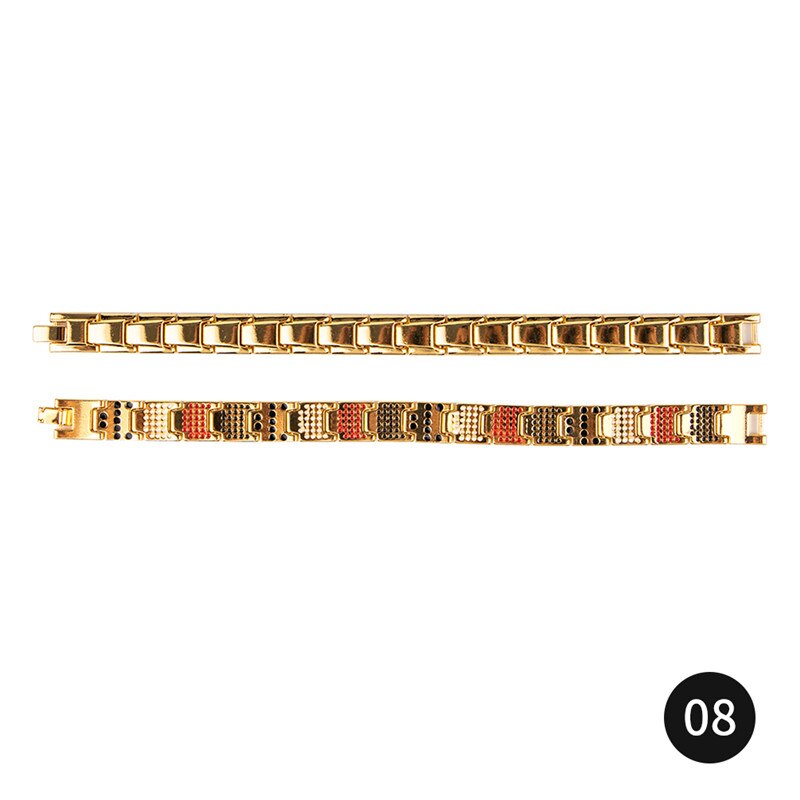 Pulsera magnética saludable para mujeres, brazaletes de magnetita con imanes de terapia de poder, joyería para el cuidado de la salud, inoxidable: Type1 08