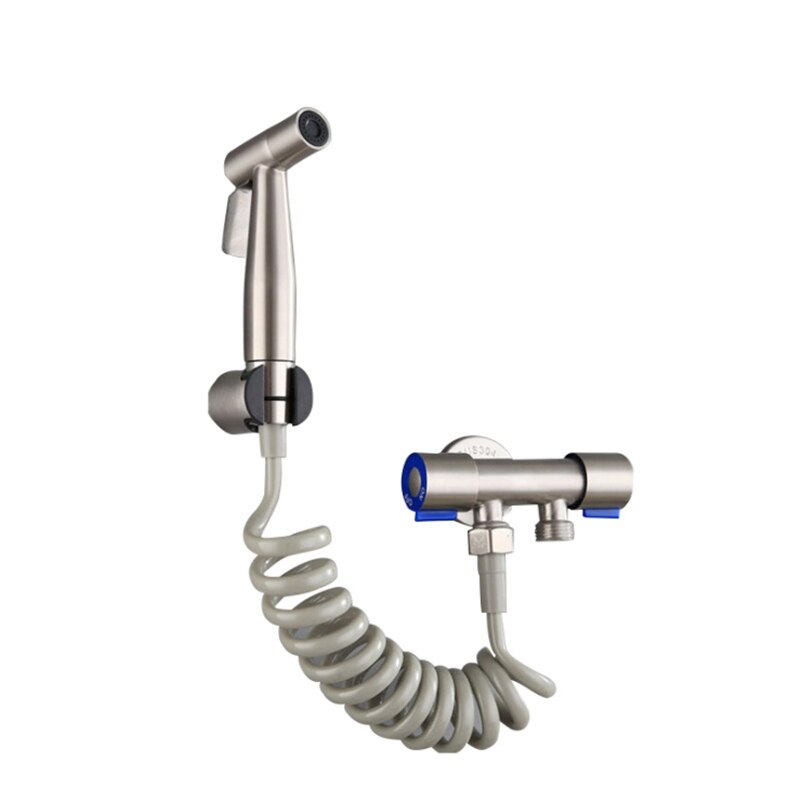 Zwart 304 Rvs Bidet Spray Met Houder Badkamer Accessoires Wc Douche Schoon Bidet Toilet Seat Anale Douche Douche: 626B-Brushed A2