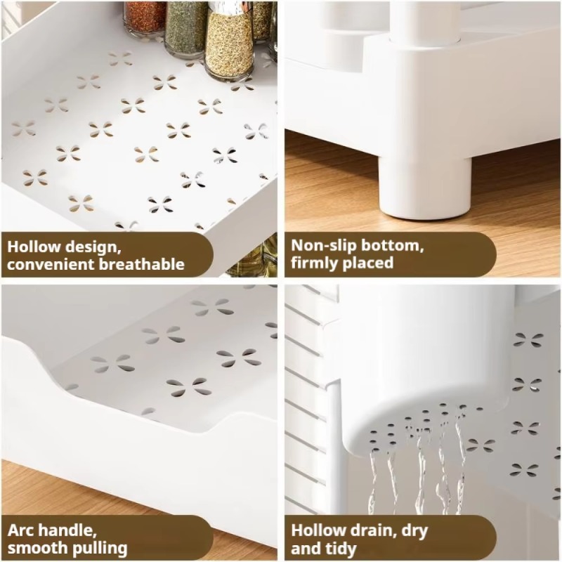 ﻿ 2-Tier Küche Lagerung Unter Waschbecken Organizer Ziehen Doppel-Schicht Waschbecken Demontage Lagerung Rack Badezimmer Küche Desktop Racks