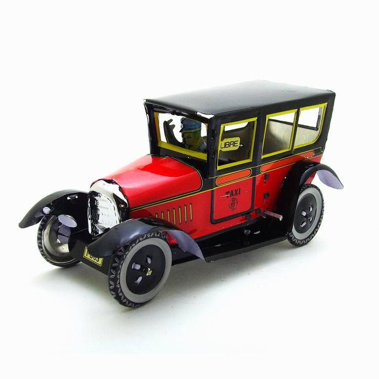 M805PAYA rood taxi nostalgische thema antieke decoratie persoonlijkheid creatieve tin wind up auto model speelgoed