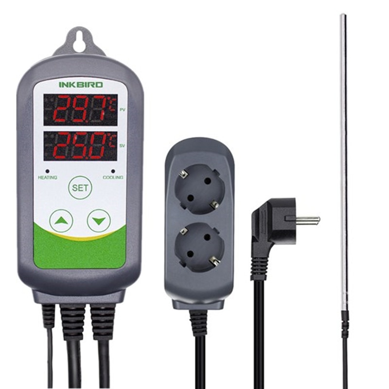Inkbird Digital Thermostat Temperature Controller Heating Cooling Control Instrument ITC-308S 30CM Probe for Incubator Brewing