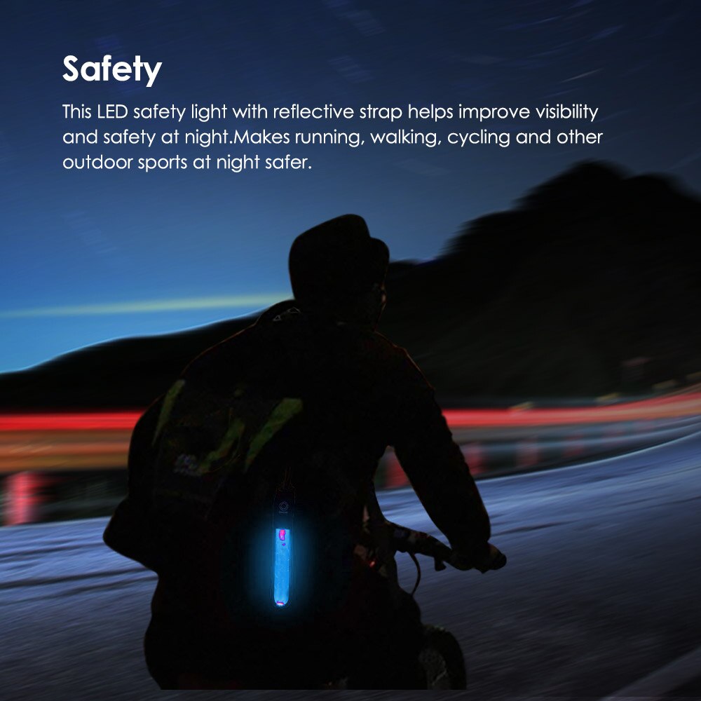 Lysbånd reflekterende ledet lysarm armbåndsrem sikkerhedsbælte til natteløb cykling løbende ledet sportssikkerhedsbælte