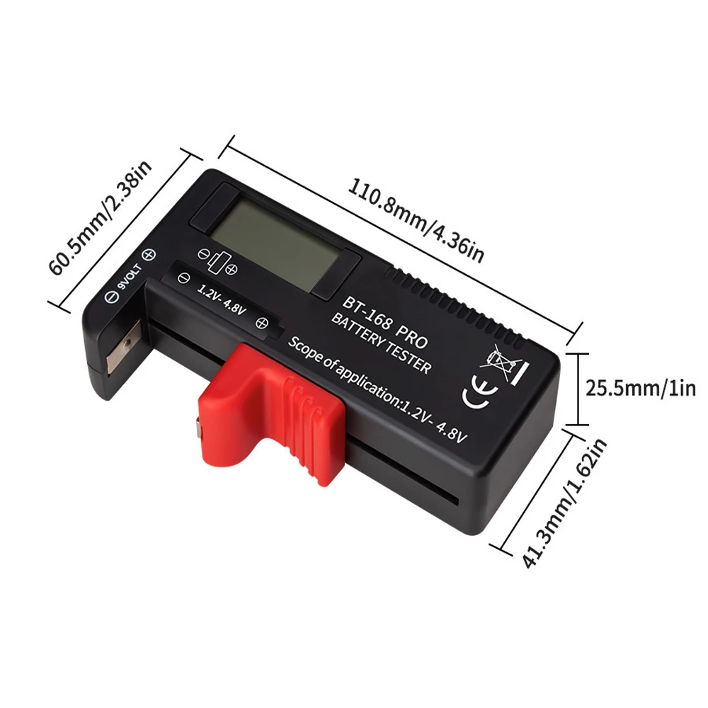 Batteries Tester Digital Capacity Universal Button For Lithum N /AAA/CAA/D/1.5V Cell Batteries Tester Checker BT168 Power
