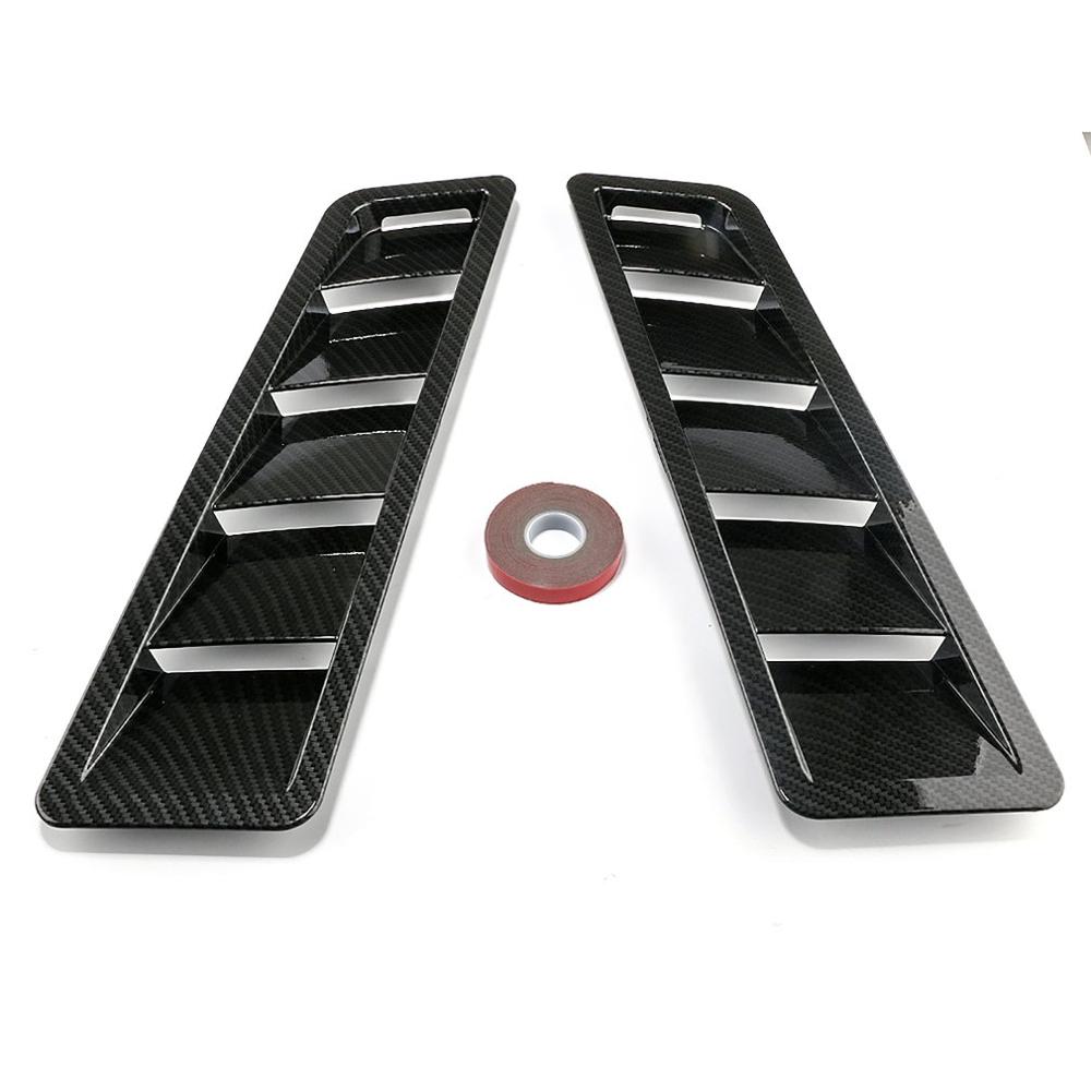 Air Flow Intake Universal Scoop Bonnet Side Fender Car Decorative Cover Hood Vent Louver Cooling Panel Trim Set