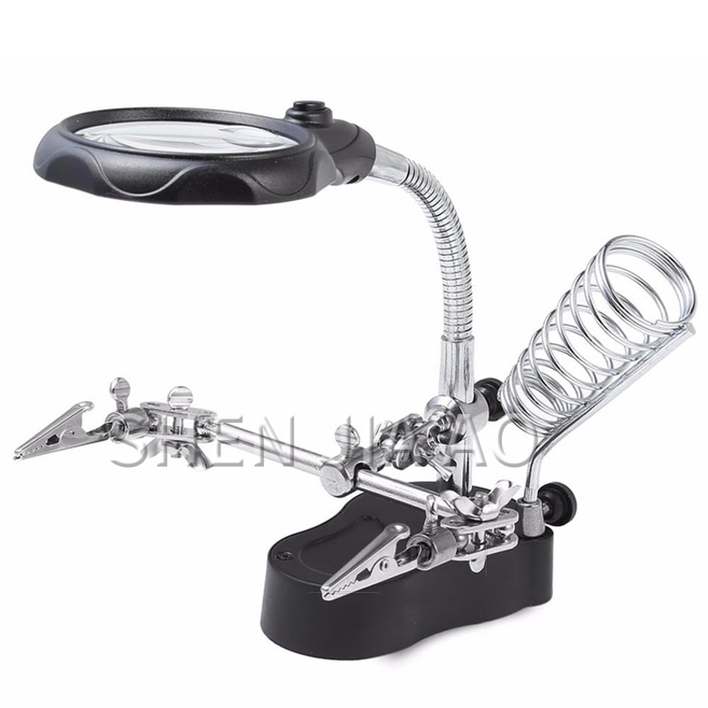 Desktop LED Lamp Maintenance Magnifying Glass Soldering Station Workshop Table Lamp Magnifying Glass Repair Industry Equipment