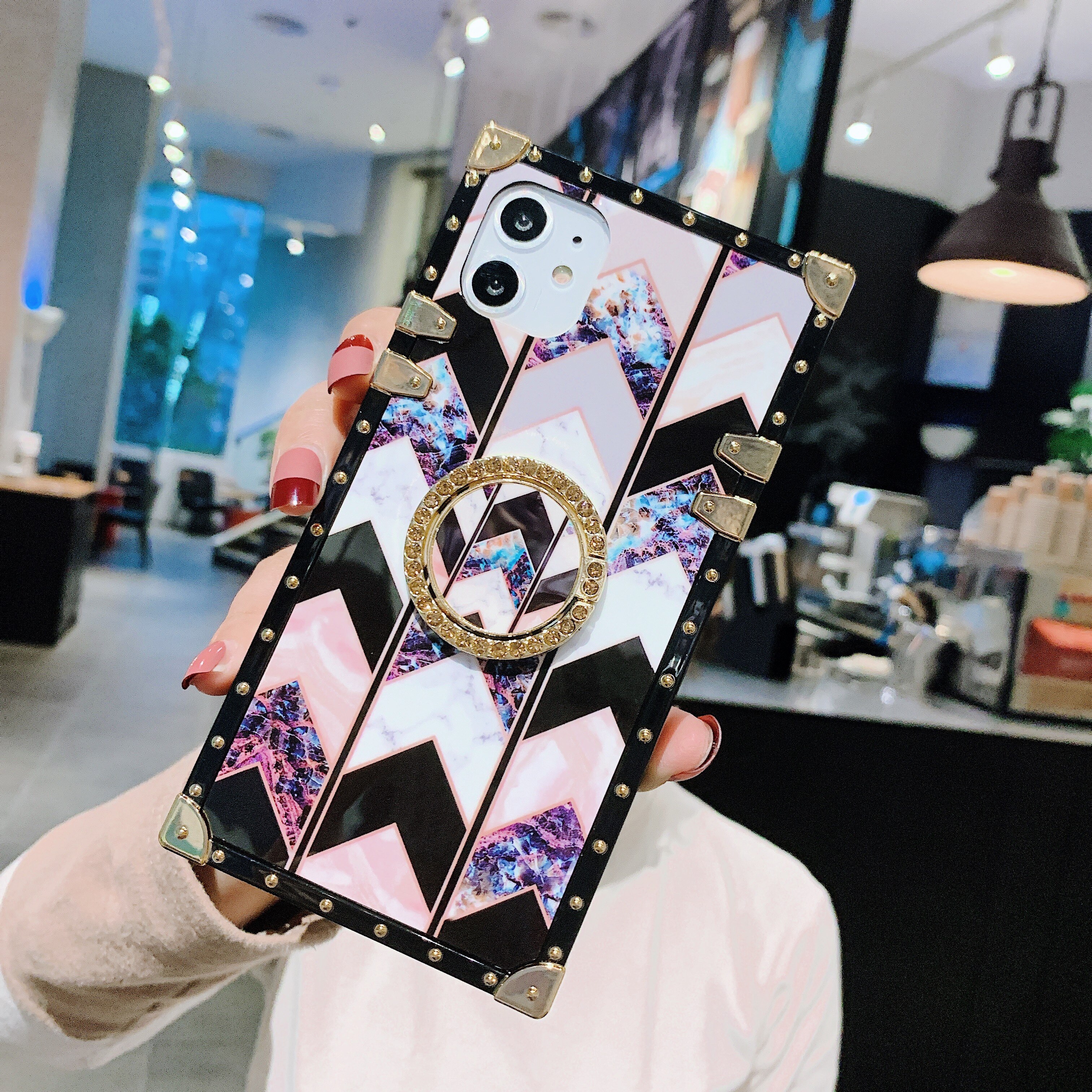 Coque Für Xiaomi Mi9 Redmi7 Note7 Fällen Sexy Rote Lippen Bling Strass Ring Stehen Platz Fall Für Redmi7 Note7 Mi9 abdeckung