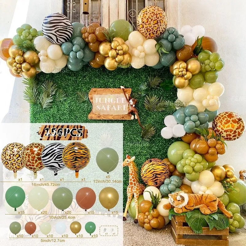 Green Balloon Garland Arch Kit Wedding Balloon Decorations Birthday Party Decor Kids Jungle Safari Party Balloon Baby Sho: Dark Orange