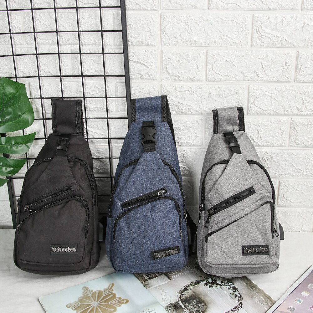 Large Capacity Shoulder Bags Casual Outdoor Travel USB Charging Port Sling Bag Chest Pack Crossbody Bag