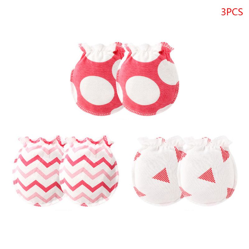 3 Paia/set Guanti Bambino di 0-6 Mesi Appena Nato Infantile Anti-Afferrare Guanto Copertura Del Piede Sottile Nuovo Del Bambino Guanti: 4