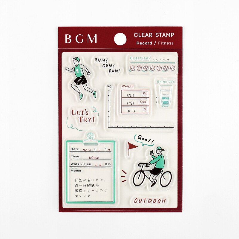 Japan BGM Clear Stamp Album Book, Acrylic Stamping Clear Block, Transparent Clear Stamps Seal,for Scrapbooking Craft Card Making: 05