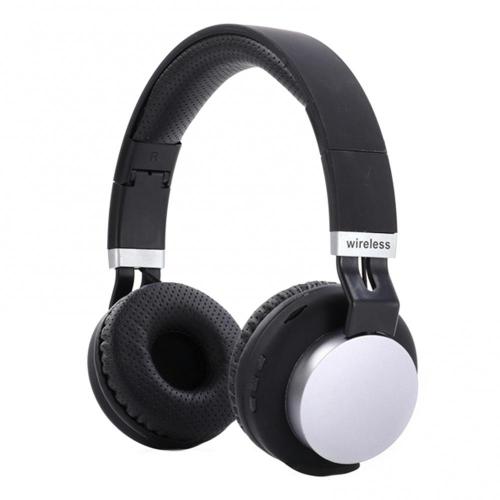 MH8 składane słuchawki Bluetooth 5.0 słuchawki bezprzewodowe Radio Stereo Sport zestaw słuchawkowy do laptopa słuchawka z mikrofonem w trybie gotowości 120H: Black Silvery