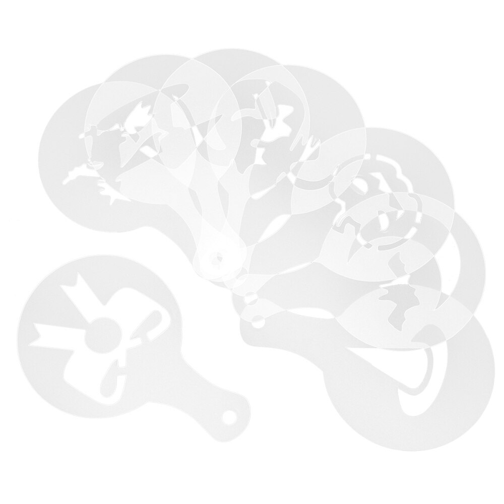 32pcs Milk Foam Coffee DIY Cappuccino Latte Stencils Printing Model for Cafés Kitchen Bar