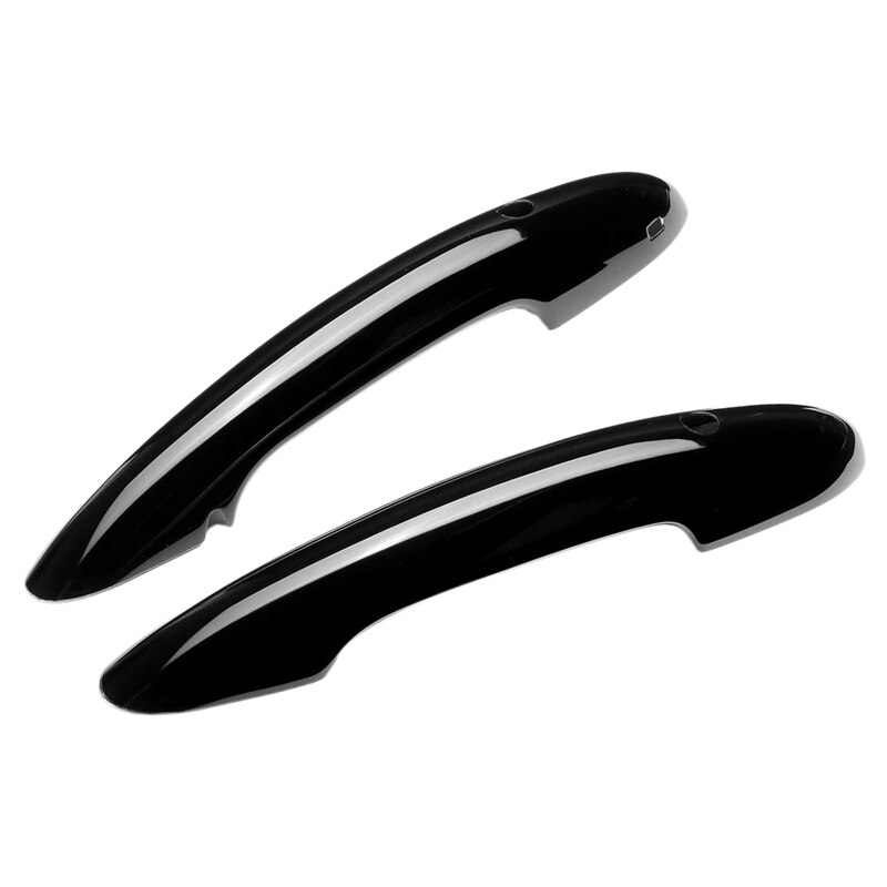 2Pcs Gloss Heldere Zwarte Deurklink Covers Voor Mini Jcw Coopers F56 F57 & 1Pcs Abs Brandstoftank cover