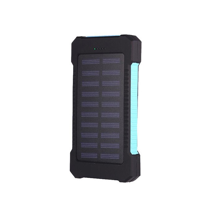 Grote Capaciteit Solar Power Bank 80000Mah Externe Batterij Met Zaklamp Dual Usb Draagbare Outdoor Nood Mobiele Power Bank: blue