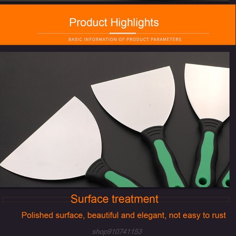 6 Pcs Putty Knives Set Scrapers and Filling Knives Cement Shovel Blade with Anti-slip Plastic Handle DIY Tool N17 20