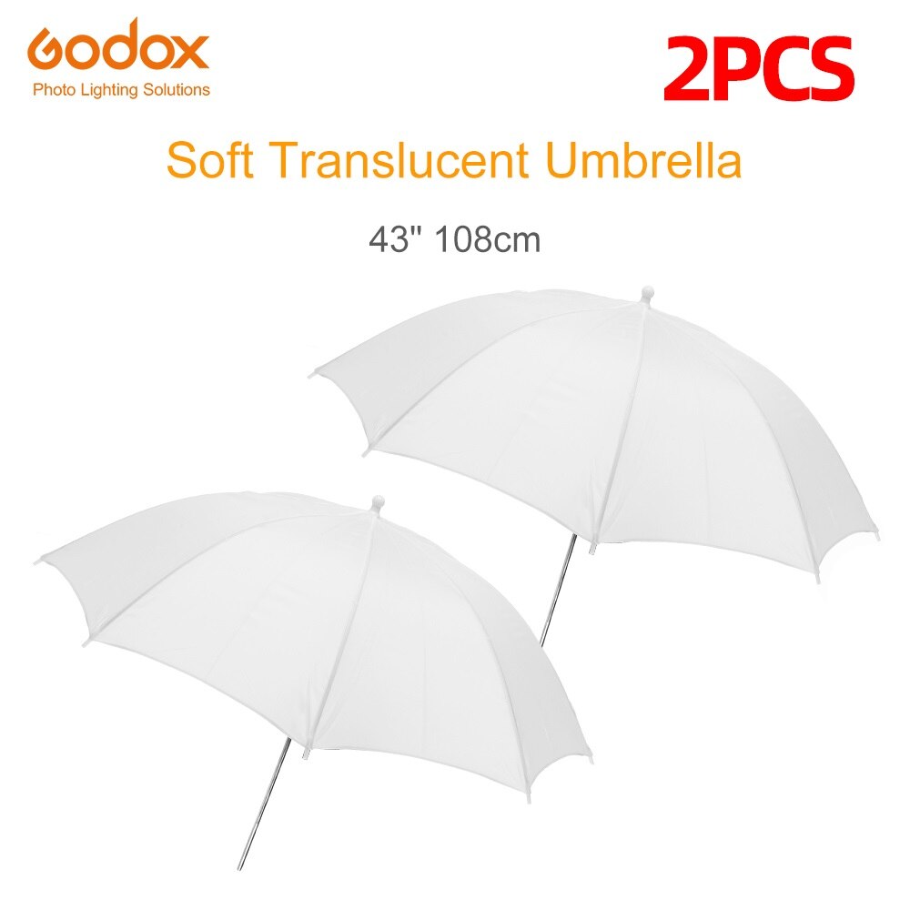 Godox 33 "84Cm 40" 102Cm 43 "108Cm Wit Soft Diffuser Studio Fotografie Doorschijnende Paraplu voor Studio Flash Strobe Verlichting: 3pcs 43 inch 108cm