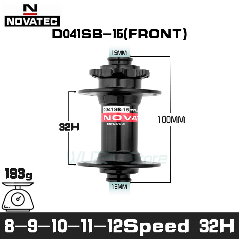 Novatec Boost Hub D041SB-15 15X110Mm Mtb Front Hub 32 Gat Thru 15x100mm