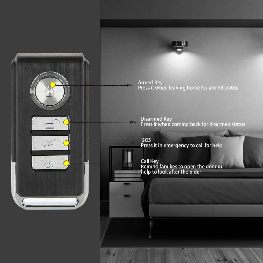 Witte Deur Raam Magnetische Anti-diefstal Afstandsbediening Contacten Set Draadloze Sensor Detector Switch met Afstandsbediening