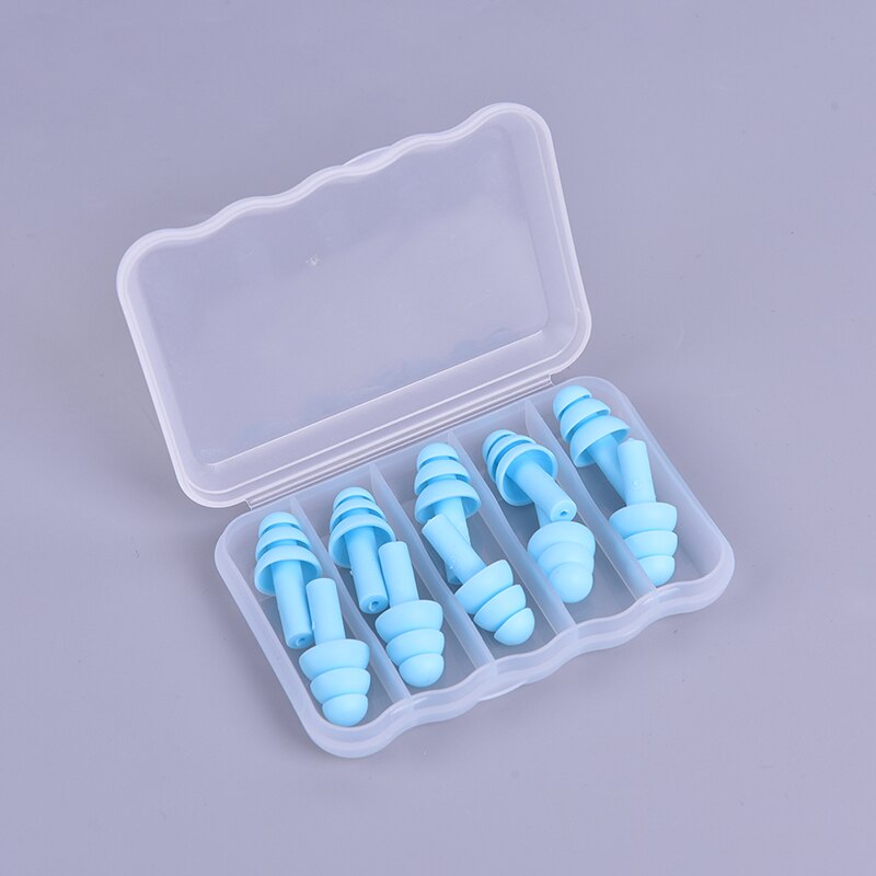 Tapones para los oídos de silicona para dormir, tapones para los oídos con reducción de ruido, protectores industriales, 5 pares: BL