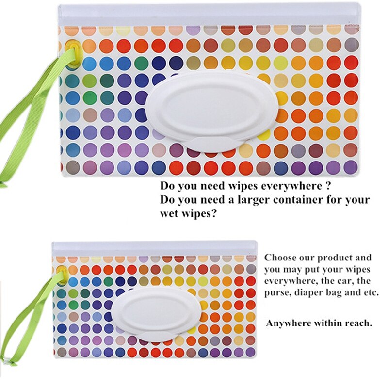 Distributeur humide réutilisable de poche de lingette de 2 pièces pour le bébé ou les lingettes personnelles