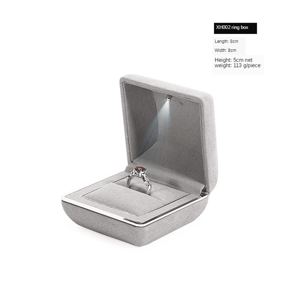 B-LIFE Ring Jewelry Storage Case Box Earrings Counter Display Props with Led Proposal Engagement Wedding: p 1