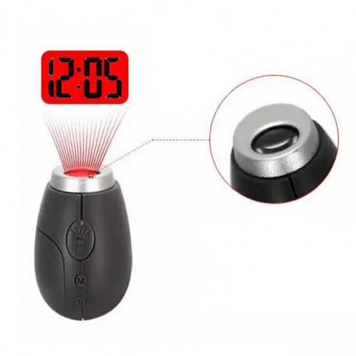 Flashlight Clock Convenient Projection Digital Clock Effective Distance Electric Torch Lanyard Mini Projection Clock: Black